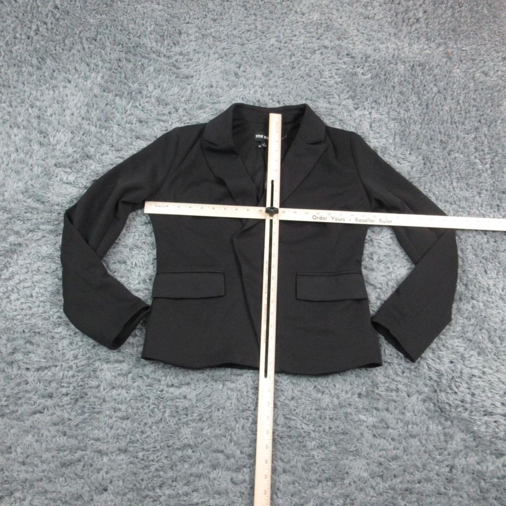 Steve Madden Blazer Womens Small Black Kalista Faux Suede Stretch Jacket NWT - Picture 2 of 16